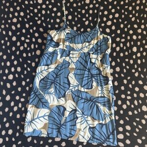 Women’s S | Manuheali’i Blue and Tan Kalo print Dress